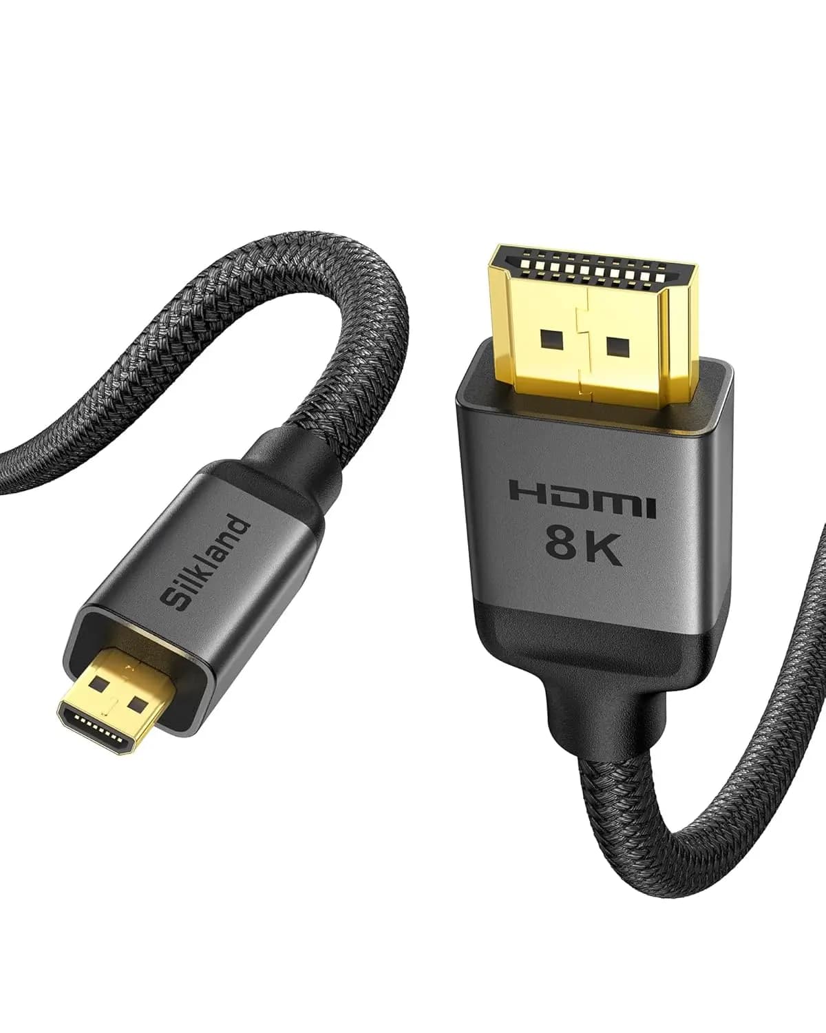 Cavo Micro HDMI a HDMI 8K 4K da 2m, 48Gbps, HDR, Compatibile con Samsung G8/G9, Fotocamera, Raspberry Pi 5/4, GoPro Hero
