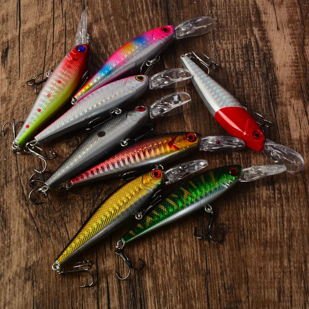 8 pezzi esche da pesca galleggianti ciprinidi esca dura alta Wobblers Crankbait carpa pesce persico attrezzatura da pesca