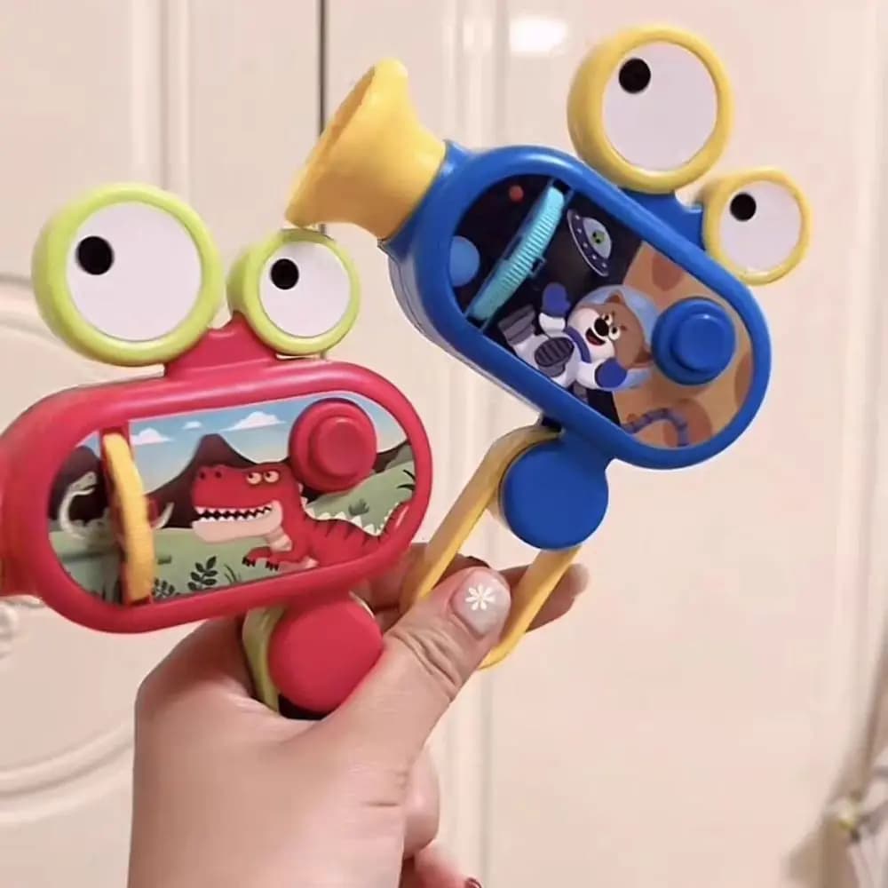 Torcia Proiettore Portatile in Plastica con Puzzle, Educazione Precoce, Luminosa, con Motivi Cartoon per Bambini, Mini Proiettore