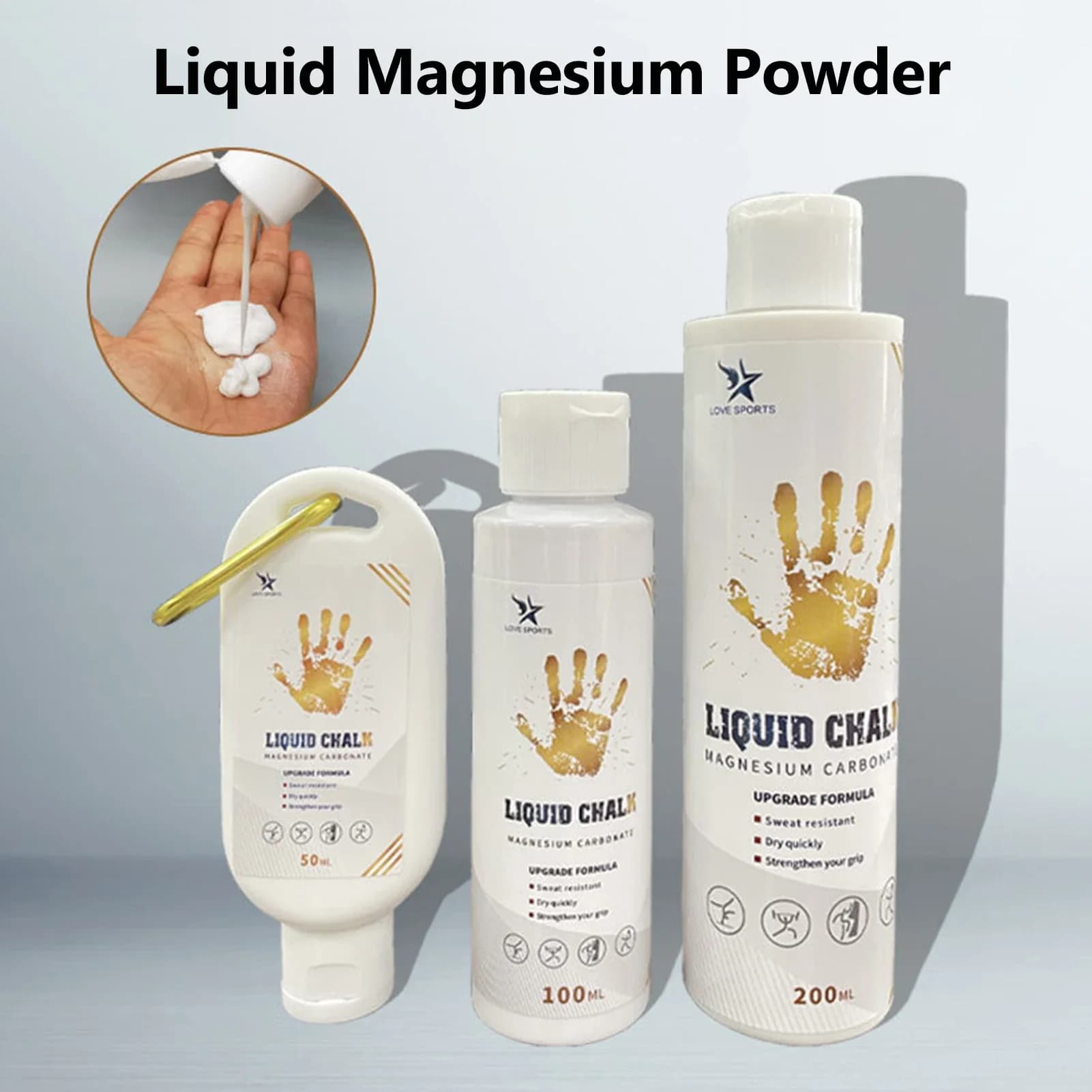 NEW 50/100/200ml Liquid Chalk Sports Magnesium Powder Fitness Weight Lifting Anti Slip Cream Grip Weight Lifting Climbing Gym
