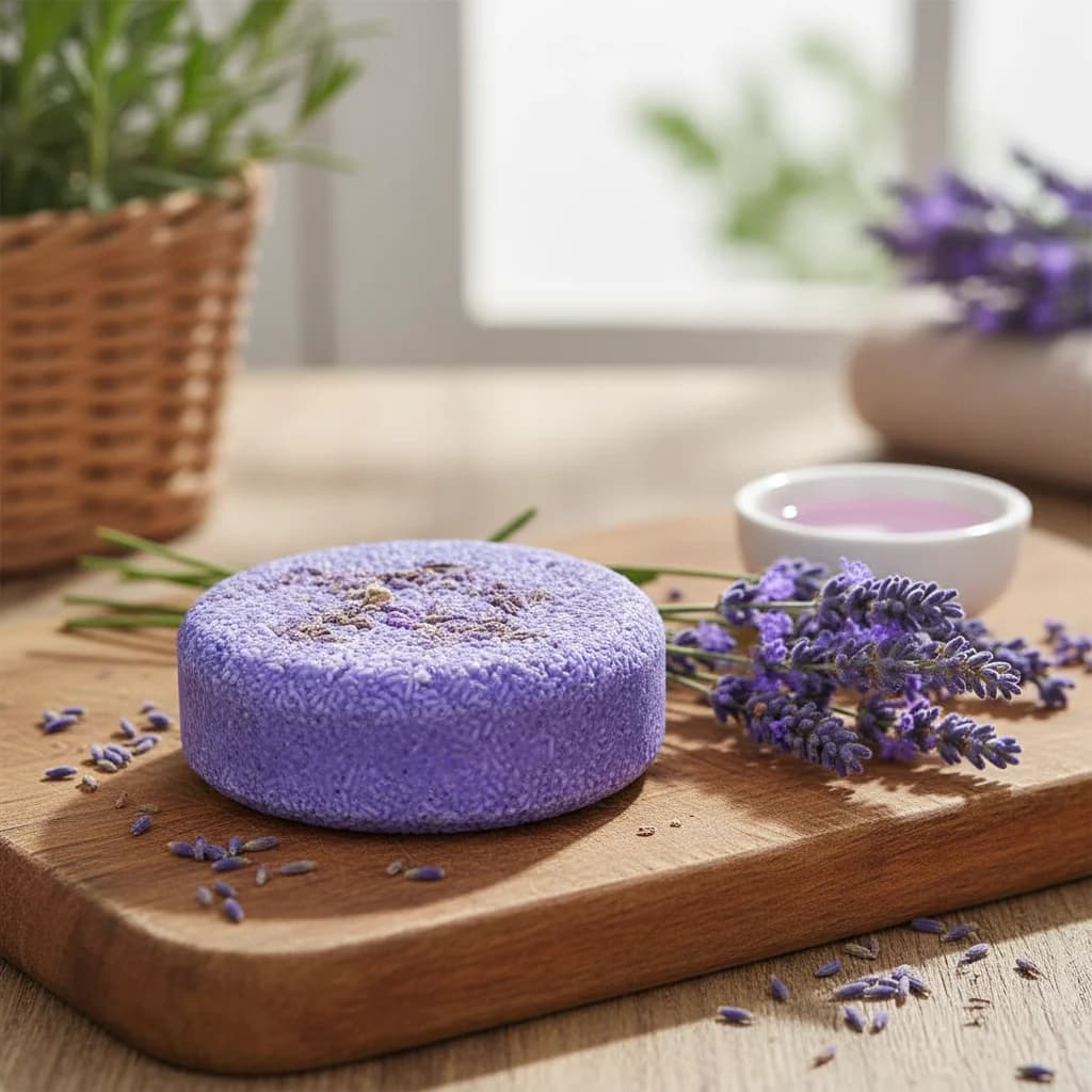 Sapone Shampoo Solido Artigianale alla Lavanda di Provenza con Olio Essenziale per la Cura dei Capelli e la Pulizia, Etichettabile Personalizzabile