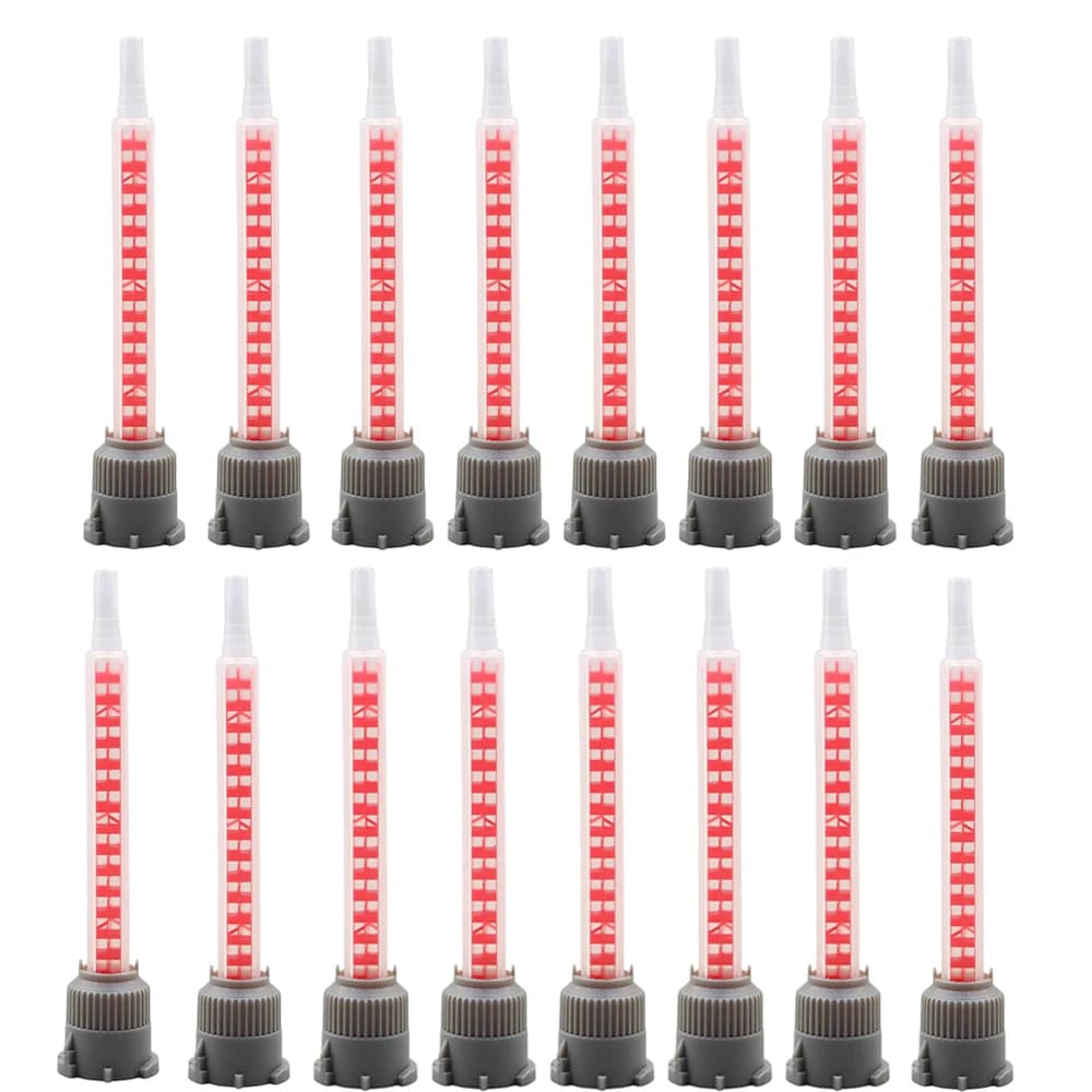 50 pieces/100 pieces red epoxy adhesive mixing nozzle, static mixer, epoxy mixing tube suitable for two-component cartridges ratio 10:1