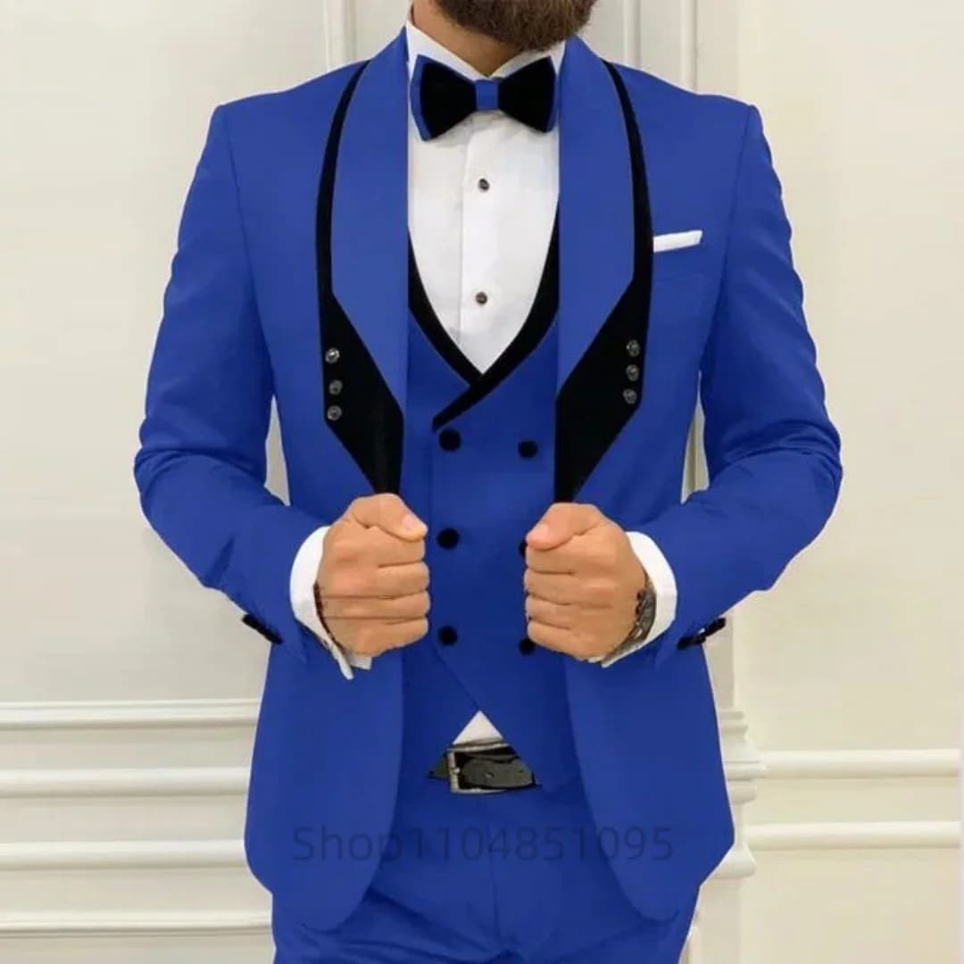 Ultimi drawings vest coat Royal Blue men's wedding dress shawls formal tuxedo of the groom wedding dress for men's fine year dance dress