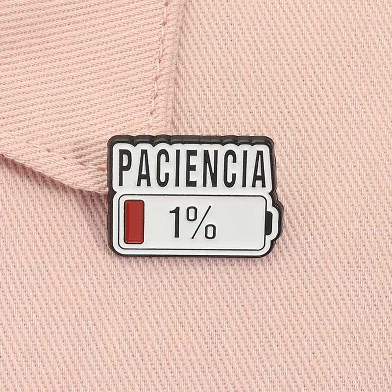Spain PACIENCIA Glazed Spill 1% Energy Spilling Oil Pins Sketch Pins Sketch badge on backpack Clothing accessories Fashion jewelry