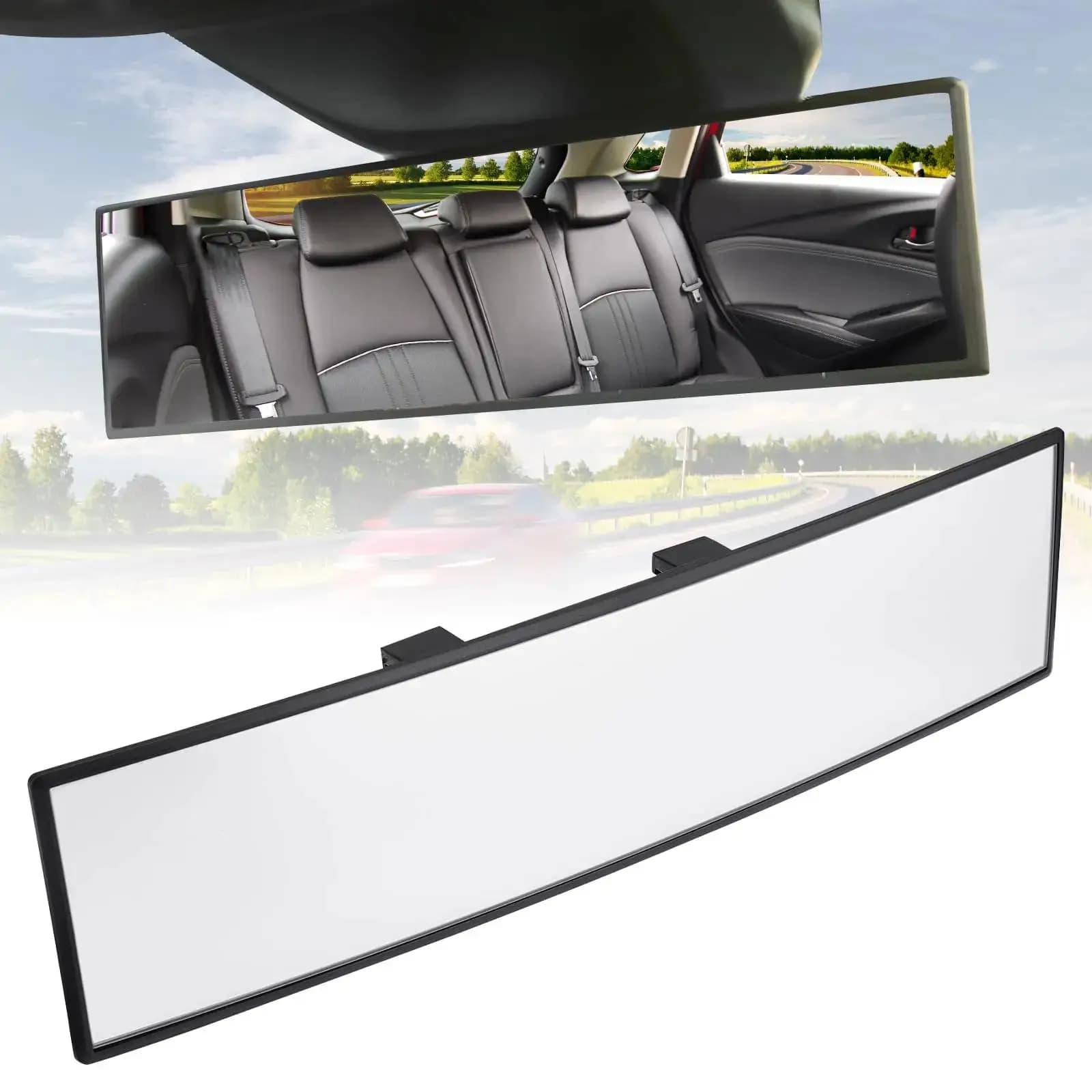 Specchietto Retrovisore Panoramico a Clip, Specchio Retrovisore Auto ad Angolo Ampio per Eliminare i Punti Ciechi, Accessori Interni Universali per Auto