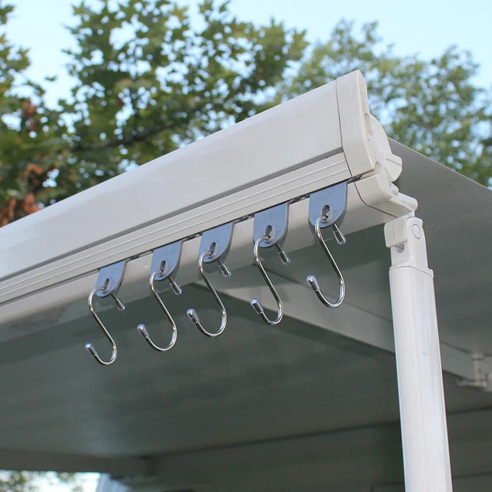 8 pcs RV light curtain clip lights steel camping tents hangers clothes party lights hook camper trailer accessories