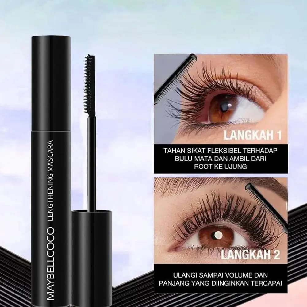 Waterproof Mascara for Long, Folly and Incurved Eyes, Volumizing Formula and 24H Anti-Slip, Safe for Sensible Eyes and Contact Lenti