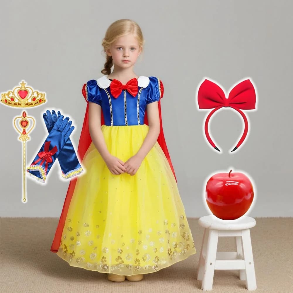 Princess costumes for children, carnival costumes for parties, for girls, Halloween, Christmas, birthday, cosplay, whitish, Belle dresses