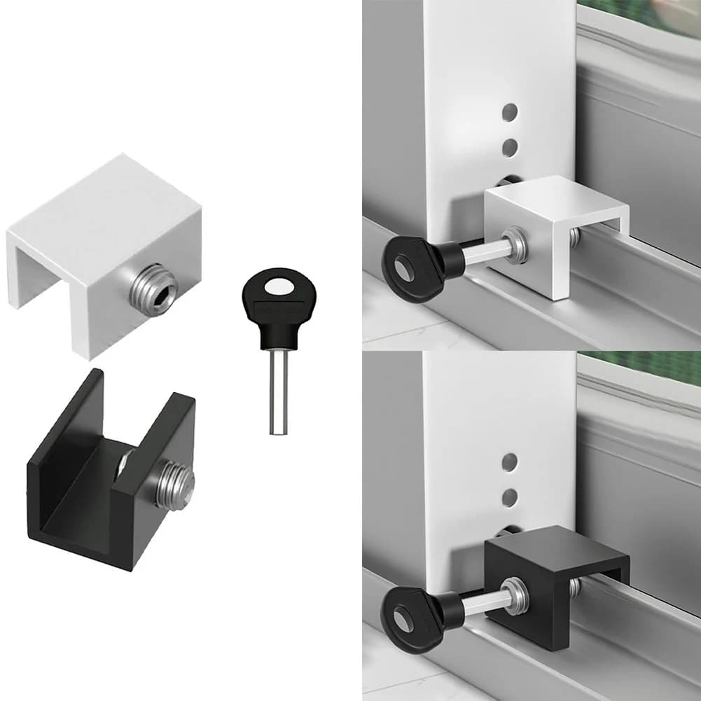 2PCS tappo di blocco regolabile bambini animali domestici sicurezza antifurto serratura della porta chiave verticale per porte verticali scorrevoli accessori Hardware