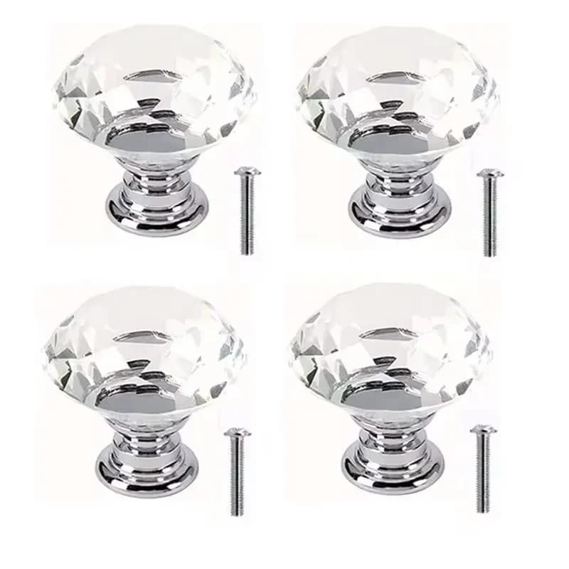 4/8 pezzi 30mm design a forma di diamante manopole in cristallo armadio cassetto estraibile porta dell'armadio da cucina armadio maniglie hardware