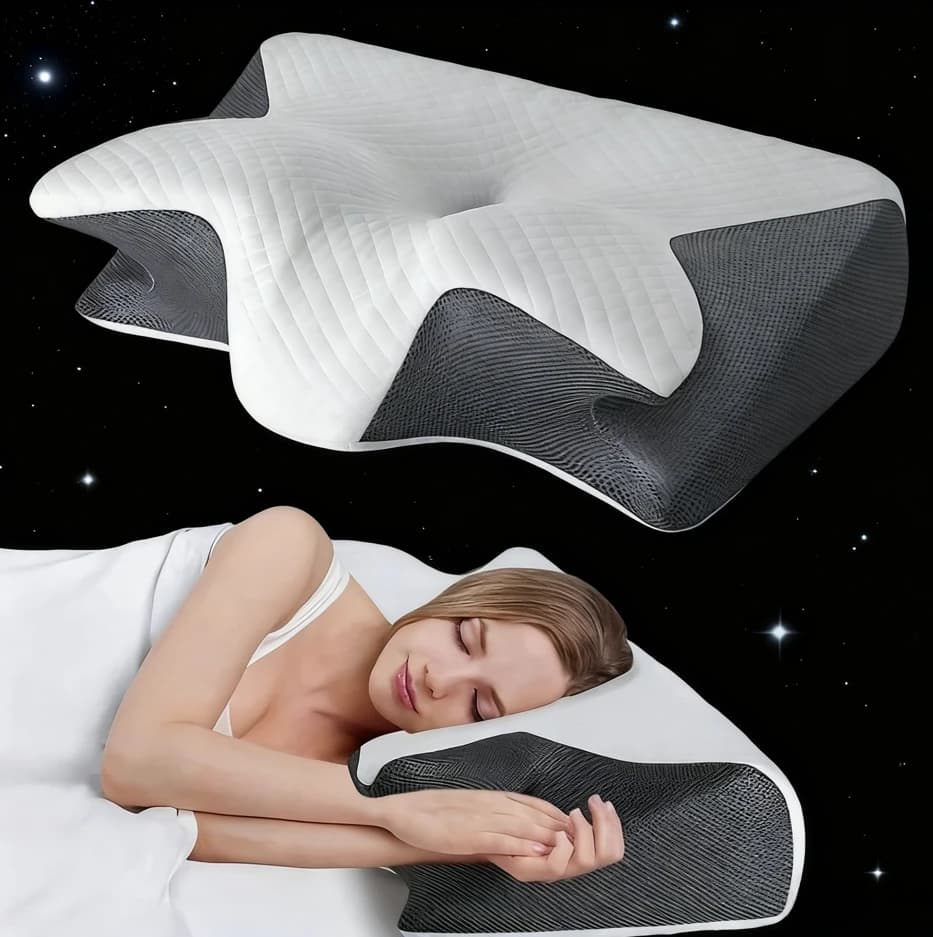 2025 Cuscino ergonomico in corno per il collo per il relax laterale delle spalle, supporto morbido ma solido, dormers per la schiena e lo stomaco - Design sagomato