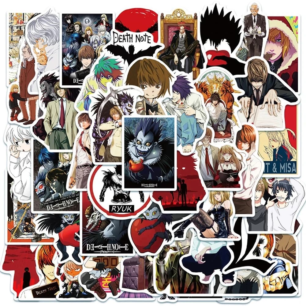 10/30/50 Pezzi Adesivi Classici Anime Death Note, Sticker Cartoon per DIY Scrapbook, Valigie, Quaderni, Telefoni, Adesivi Manga Impermeabili