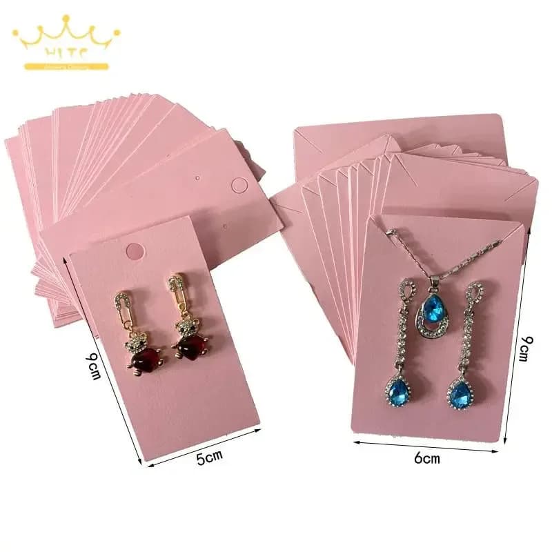 Paper Earring Display Cards Necklace Ear Stud Hang Tag Perforating Colourful Jewelry Paper Cards 50Pcs Cardboard for Jewelry