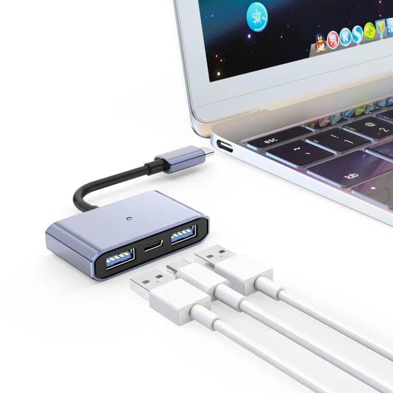 Hub di tipo C con ricarica PD, porte USB 3.0 e lettore di schede - Adattatore OTG per docking station USB C per MacBook/Tablet/PC