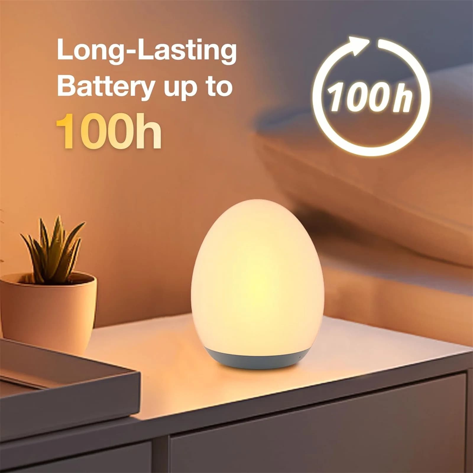 Luci notturne a LED USB ricaricabile a forma di uovo RGB Pat Light Alimentazione del bambino Lampada per protezione degli occhi per dormire Lampada da tavolo da bar per esterni