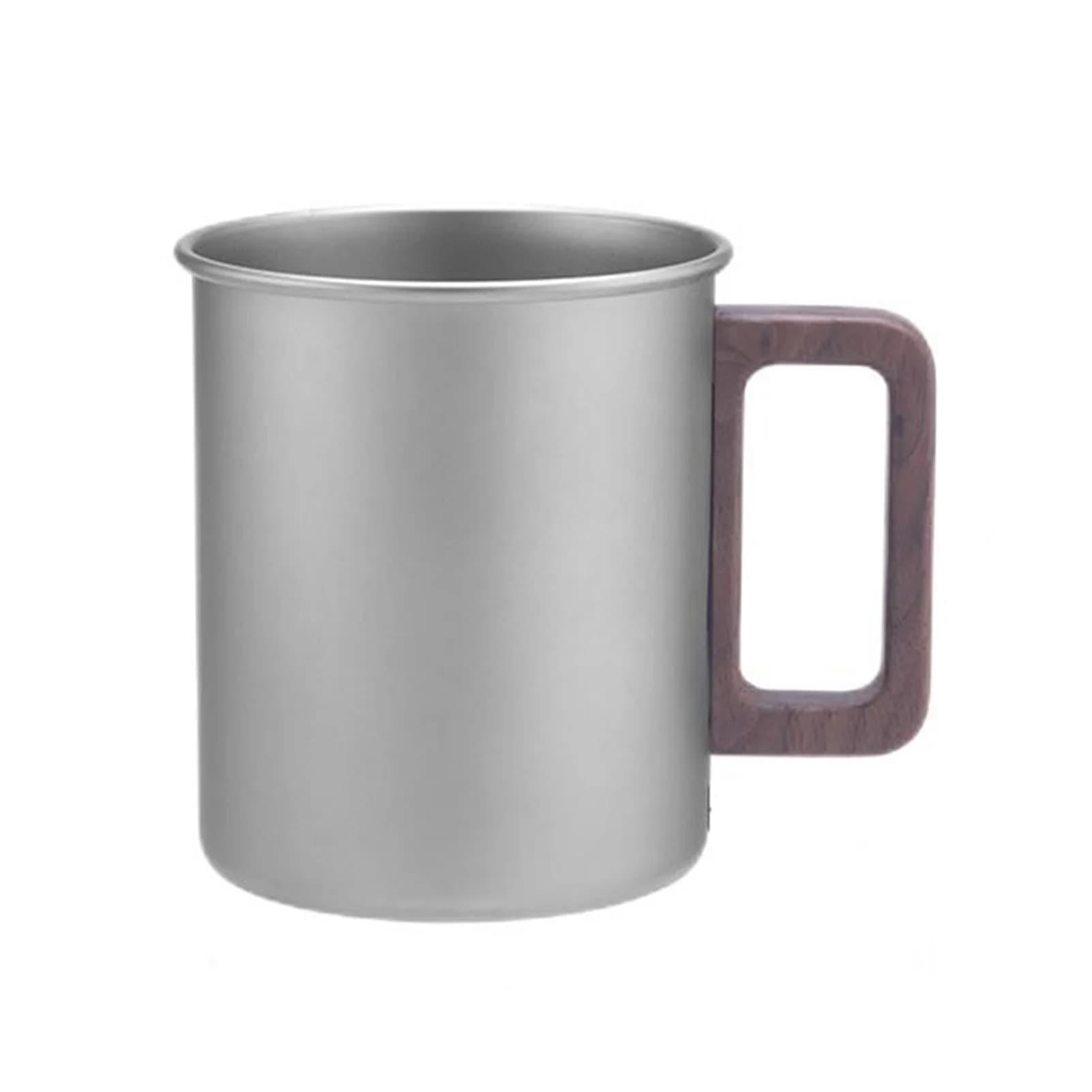 Tazza da campeggio portatile Tazza da campeggio Ti Tazza da viaggio Pure Ti Manico in legno Grande capacità Tazza da birra portatile per esterni Tazza da tè