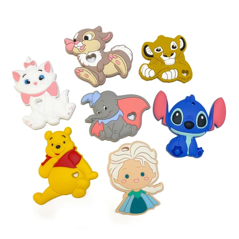 1 pz. Massaggiagengive in silicone Disney, regalo, catenella portaciuccio Topolino, massaggiagengive per neonati in silicone alimentare