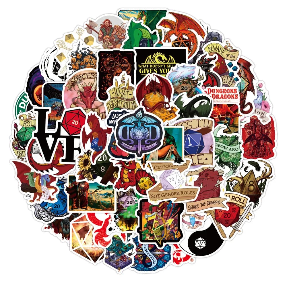 10/50/100PCS Dungeons & Dragons Adesivi Gioco Fresco Graffiti Adesivo Scrapbook Bagagli Laptop Chitarra Auto Bici Skateboard Giocattolo Per Bambini