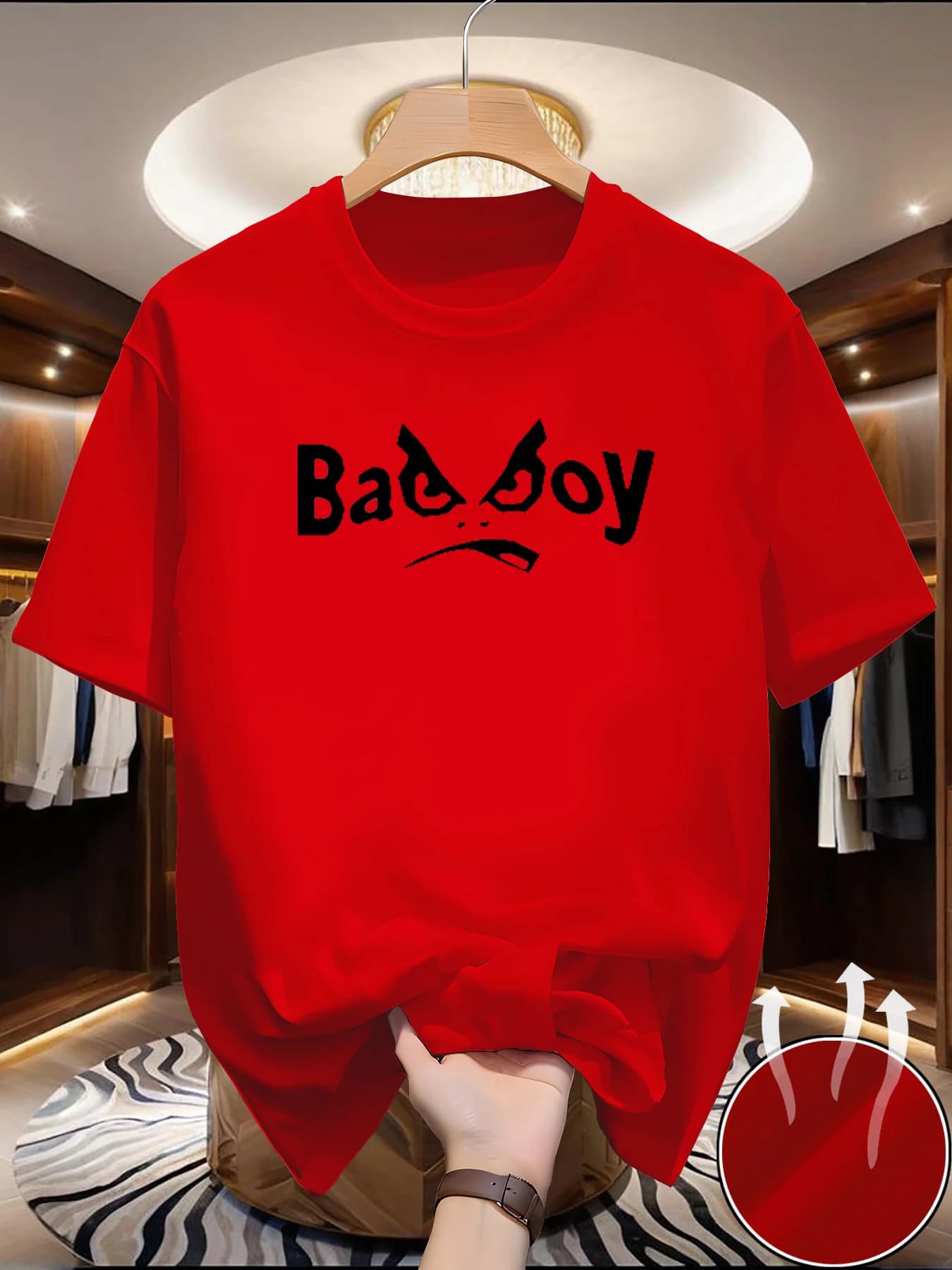 T-shirt estiva da uomo casual, ampia, con stampa di lettere, girocollo, a maniche corte, stile unisex high street