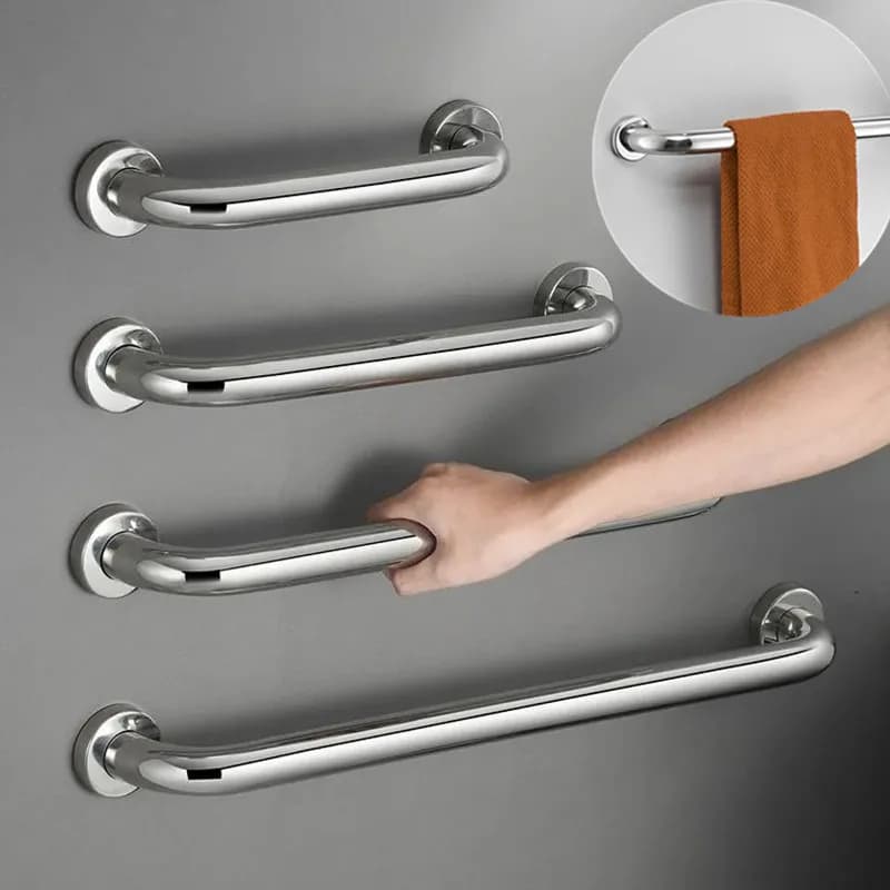 High Quality Stainless Steel 300/400/500mm Bathroom Tub Toilet Handrail Grab Bar Shower Safety Support Handle Towel Rack