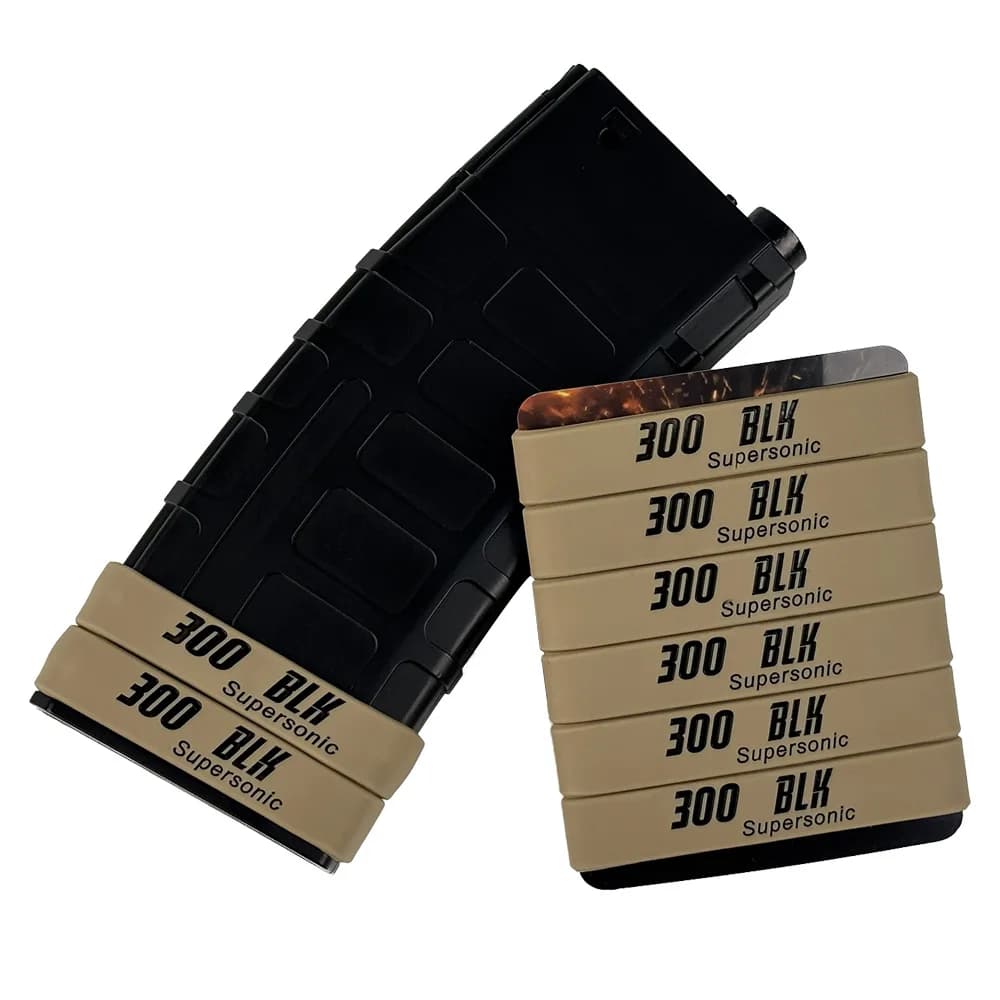 6Pcs/Lot Tactical 300 BLK Magazine Marking Bands .300 Blackout Supersonic Mag ID Identification Silicone Rubber Bands for Safety