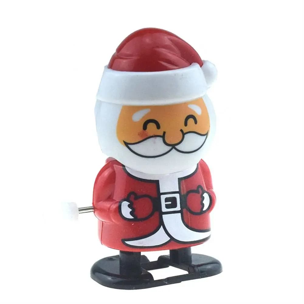 Serie natalizia Giocattoli a carica Babbo Natale Alce Pupazzo di neve Giocattoli a orologeria natalizia Giocattoli da salto Scuoti la testa Bambola da passeggio di Babbo Natale