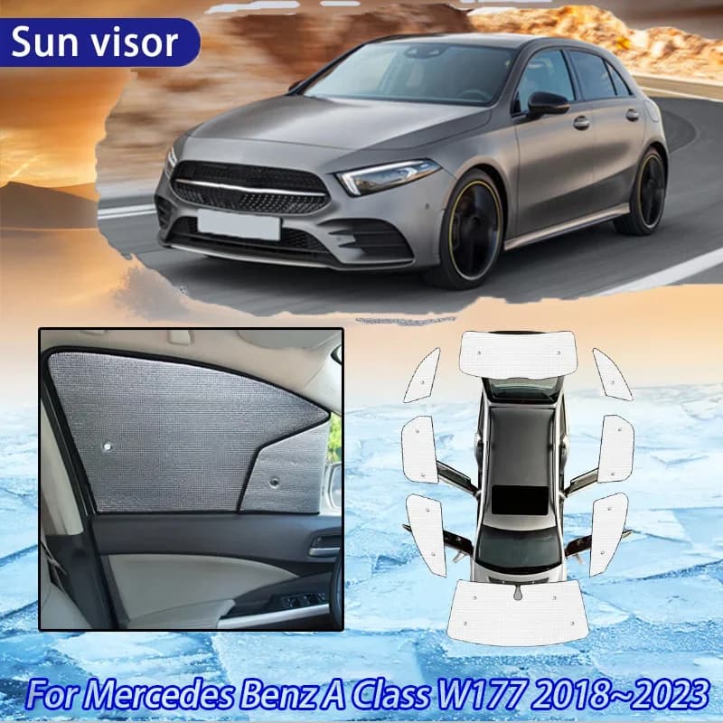 Per Mercedes Benz Classe A W177 2018 ~ 2023 2019 2020 Auto Copertura Completa Auto Parasole Parasole Parabrezza Lati Finestra Visiera Copertura