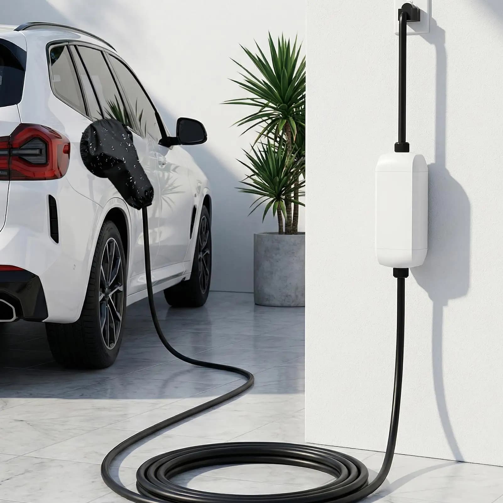 Copertura per porta di ricarica EV in PVC con forte magnete, regolabile, per proteggere la porta del caricabatterie dell'auto da pioggia, ideale per viaggi su strada, gite, campeggio e attività all'aperto.