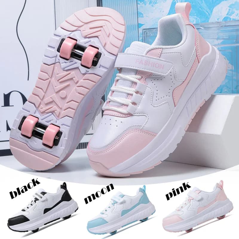 Scarpe da skate per bambini Moda Casual Sport Bambini Sneakers a 4 ruote per ragazzi e ragazze Regalo Calzature belle