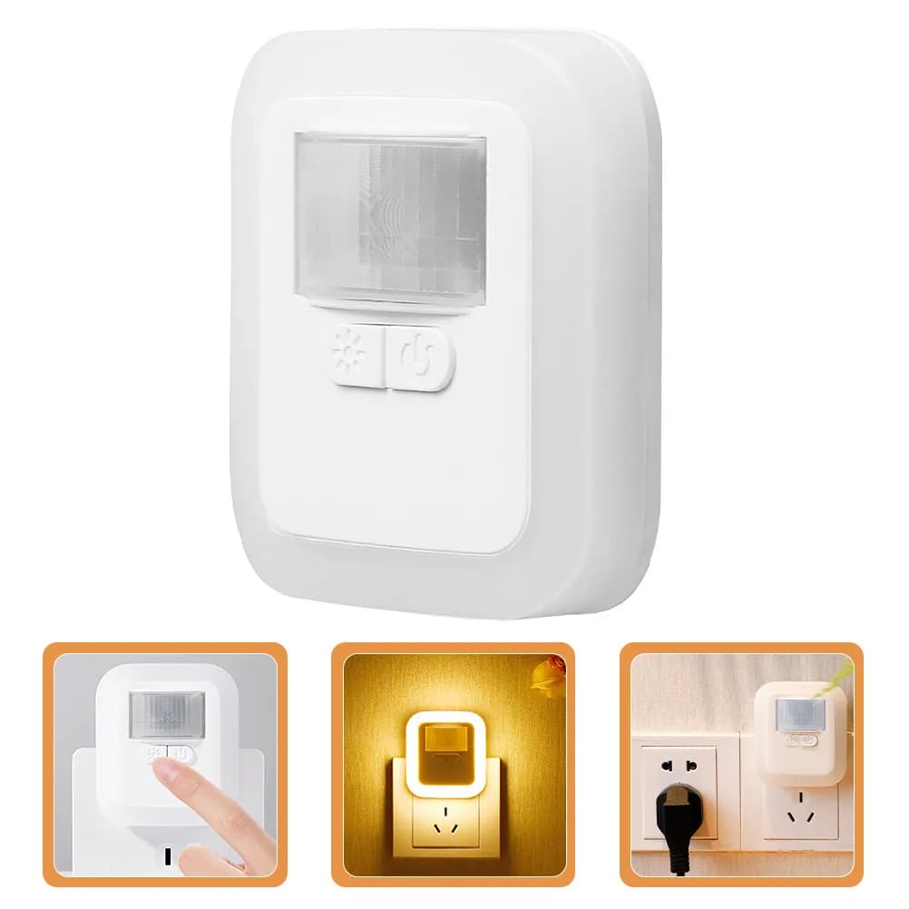 Intelligent Night Light with Motion Sensor, LED Lamp to be inserted in the Grid with Adjustable Brightness for Children's Rooms, Bedside Table, Newborn Room, EU Decoration