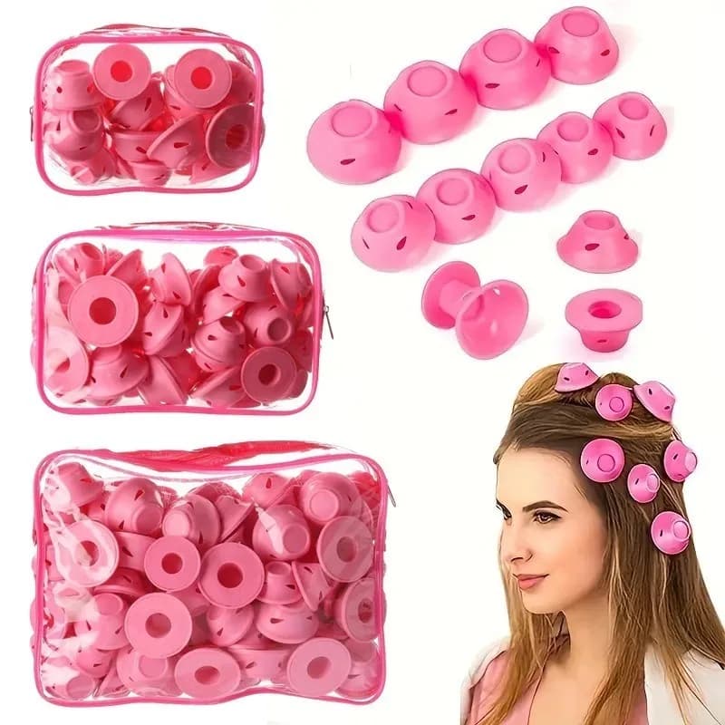 Set di 20 bigodini in silicone per capelli con forme a fungo e campana, design a spirale, costruzione morbida, riccioli facili da rimuovere