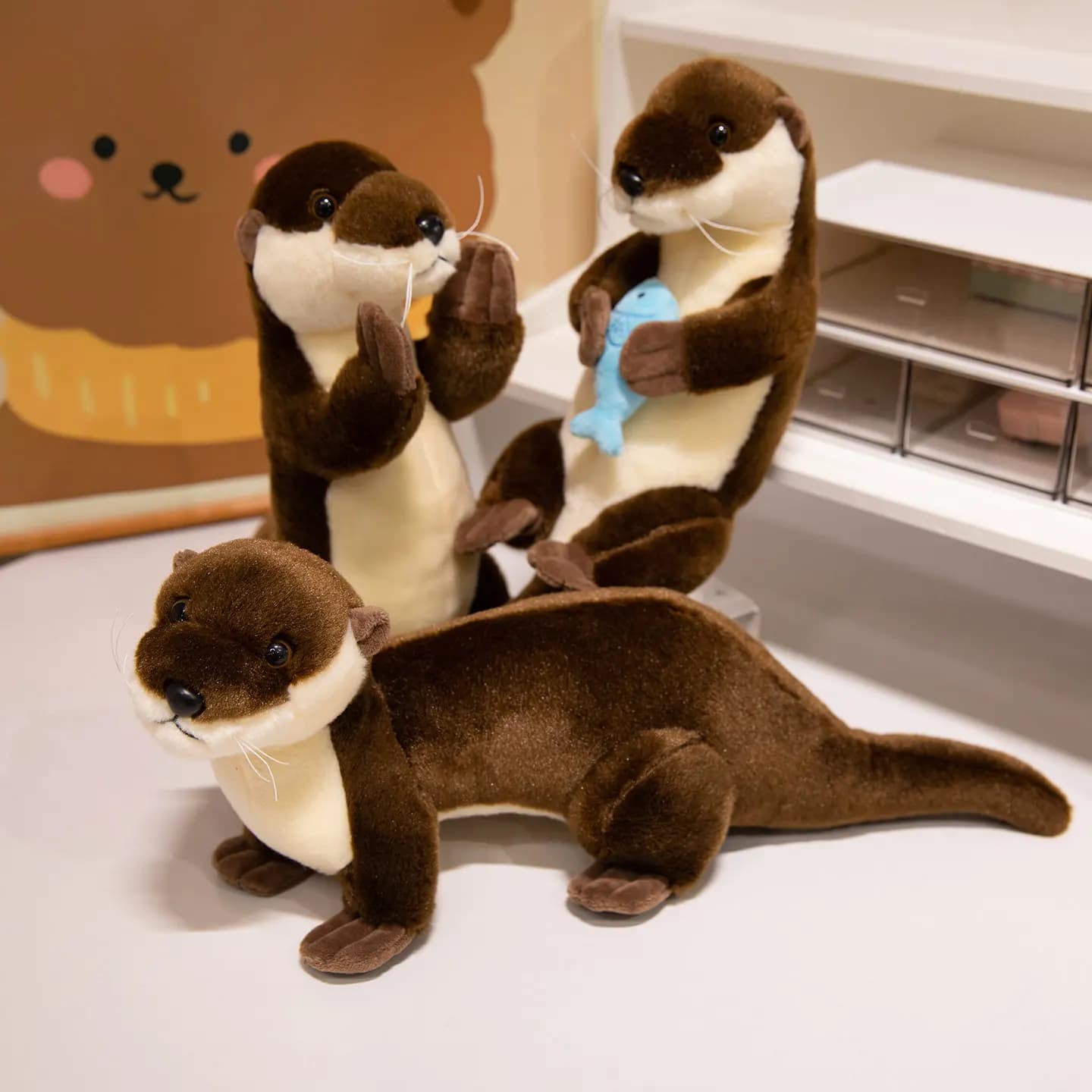 20-35CM Kawaii Cartoon Simulation Software Otter Stuffed Animal Plush Toy Cute Otter Doll Fashion Handmade Doll Kids Festion