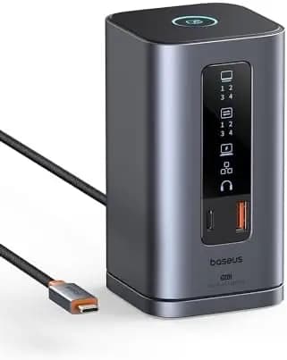 Docking Station Portatile Spacemate con Funzionalità 11-in-1, Display 4K e Porte USB Titolo SEO: Stazione di aggancio Spacemate – 11 pollici