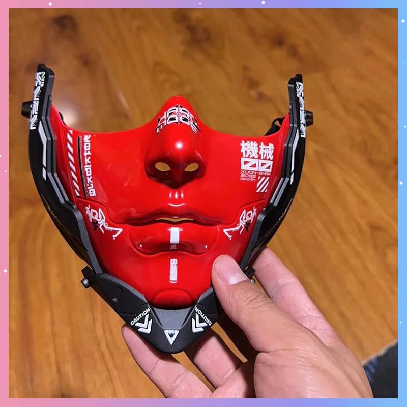 Cyberpunk Half Face Mask, Mechanical Soldier Mask, Cosplay Costumes, Halloween Mask, Carnival, Comic-Con, Party and Bar Accessories, Cosplayer Gift