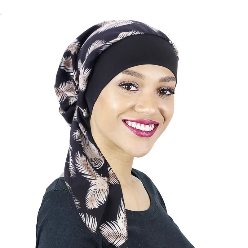 New women pre-annod turban cap Muslim hijab cancer chemo flower print hat cover hair loss head scarf wrap strech bandana
