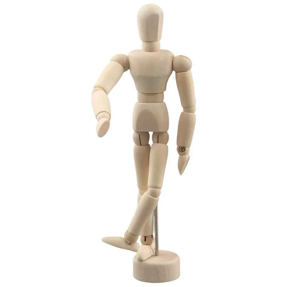 Manichino in Legno con Arti Mobili per Artisti, Forniture per Schizzi, Decorazioni per la Casa, Ornamenti, Action Figure, Modellini