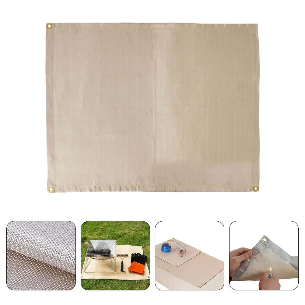 Heat Resistant Fire Blanket for Kitchen Fireplace Grill Fiberglass Fireproof Pad for Camping Barbecue Courtyard Protection Gear