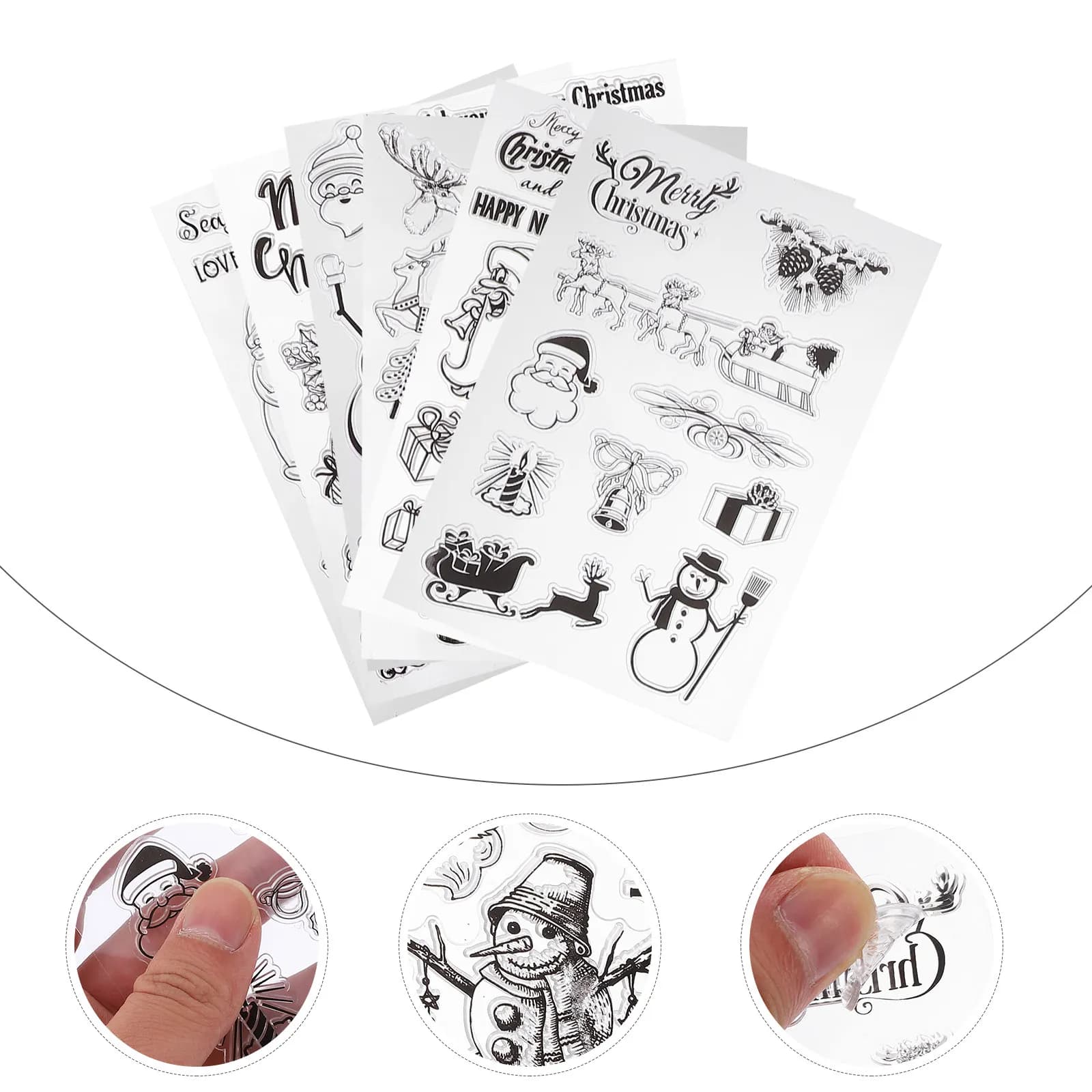 6 Pcs Stamp Cookie DIY Stampers Scrapbooking Stamps PVC Kits for Crafting Cute Clear Holiday