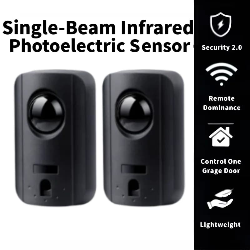 Sensore a Infrarossi Impermeabile AC DC 12/24V, Trasmettitore per Porta Automatica da Garage, Sensore Fotoelettrico