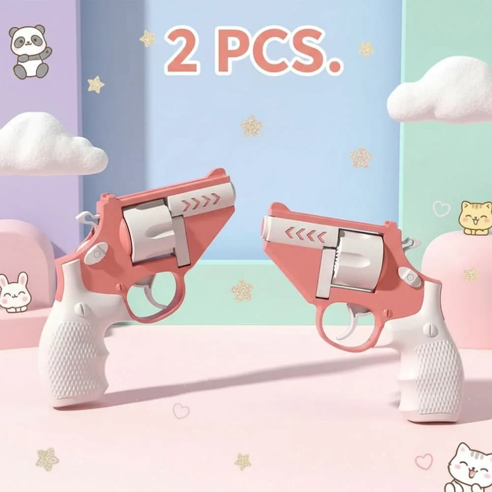 2PCS Pistole giocattolo per bambini Fidget Gun Toy Revolver Stress Shot Giocattoli Pistola giocattolo non appannante Età 5+