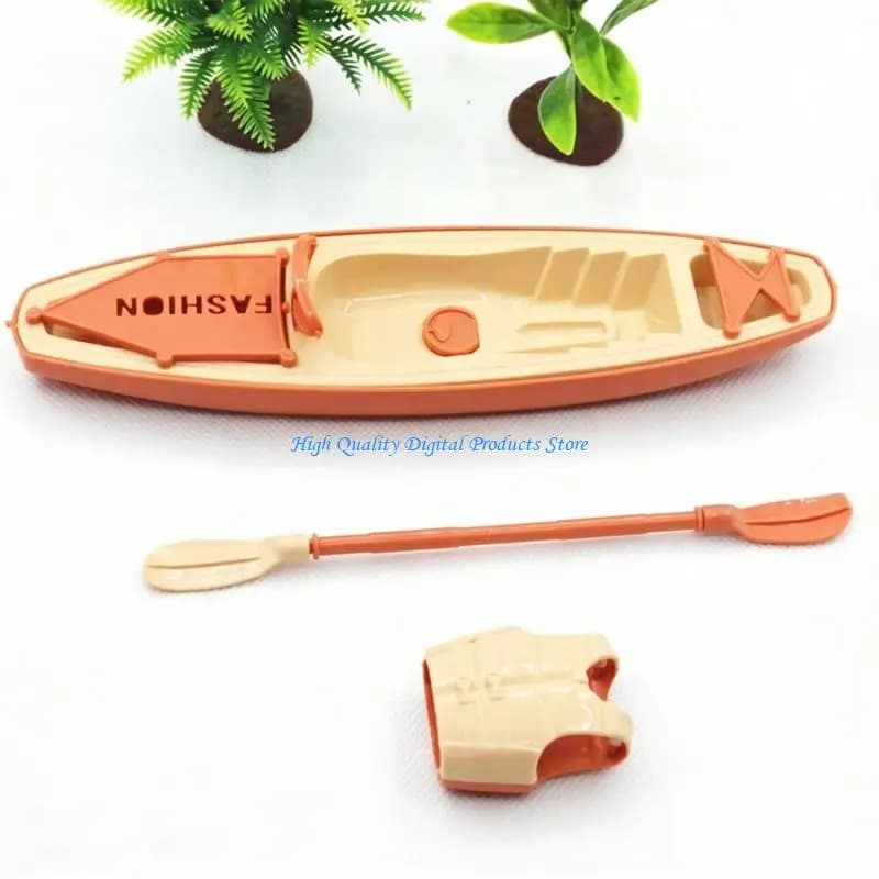 U2JE Pagaia per canoa in plastica con giacca Modello in miniatura Set salvagente per remo per kayak Perfetto per dimostrazioni