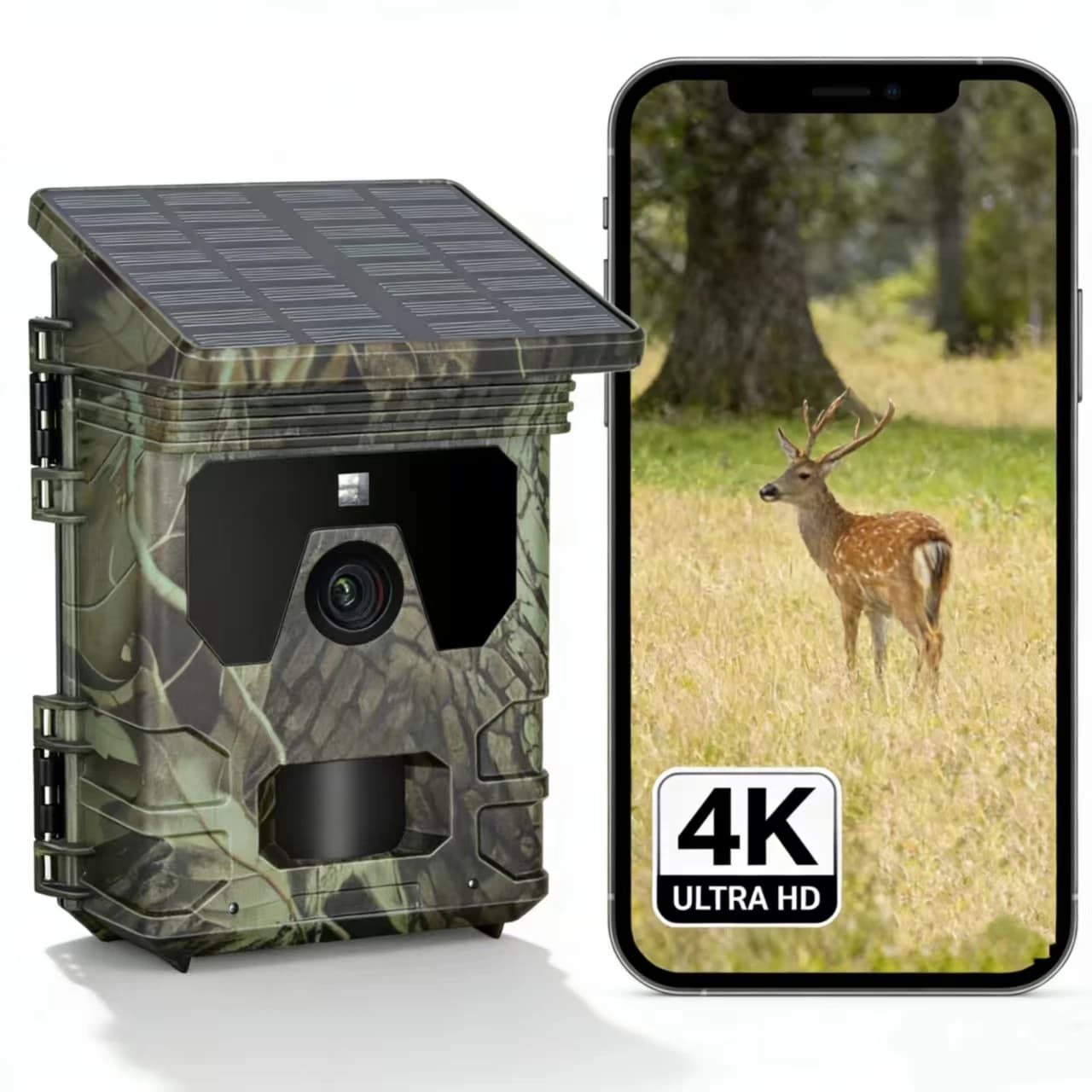 Outdoor Solar Panel Hunting Camera Automatic infrared Trap Monitoring for Wildlife Trail Cam 24MP 1296P Photo Video Recorder