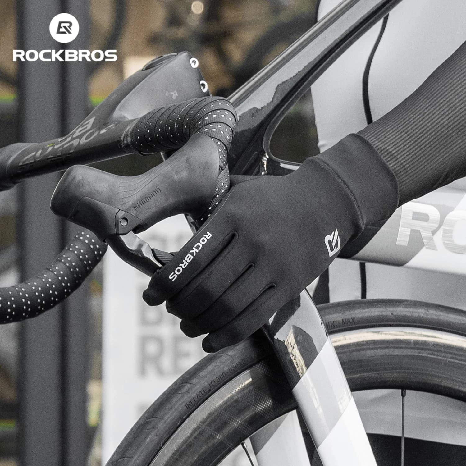 Cycling Gloves ROCKBROS Bicycle Gloves for spring and autumn Long-slip gloves Hottest gloves with fleece lining Windproof gloves for driving