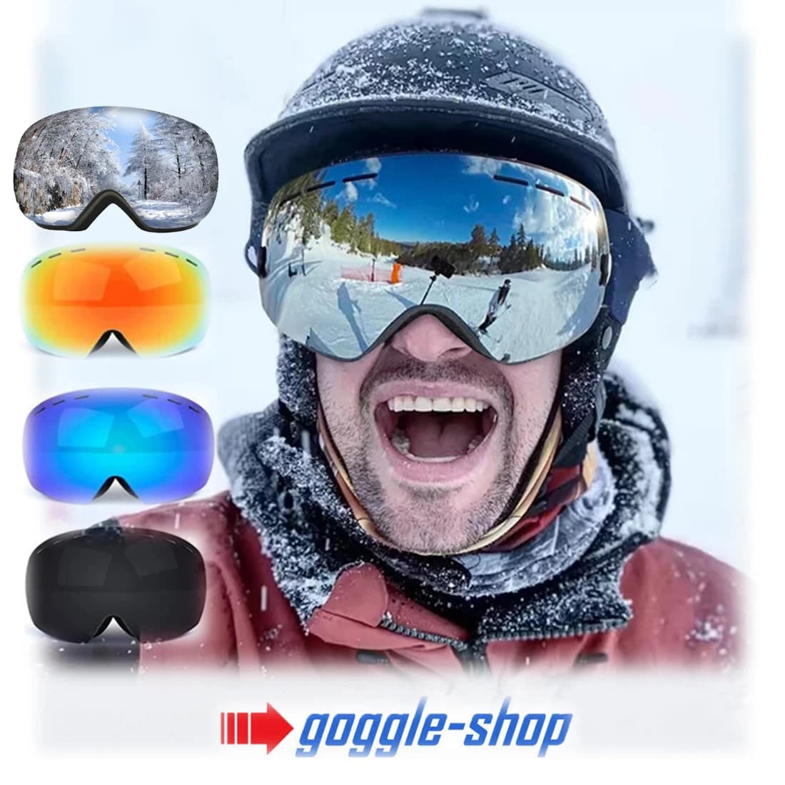 occhiali da sci snowboard Occhiali da uomo Snowboard Occhiali da sci Donna Sci in montagna Sci e sport sulla neve con luce sferica