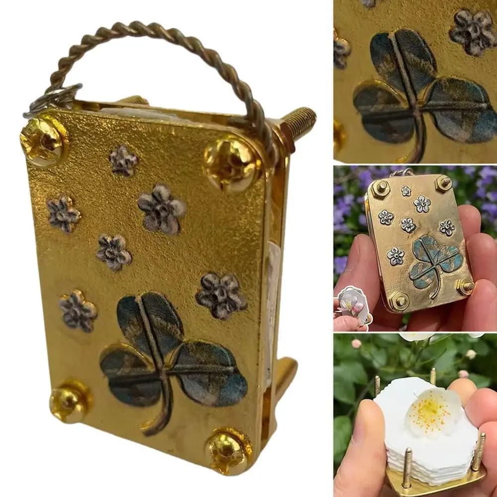 Mini Metal Micro Flower Press Kit Compact DIY Dried Flower Plant Press Preservation Tool for Scrapbooking Crafts Lover Gift