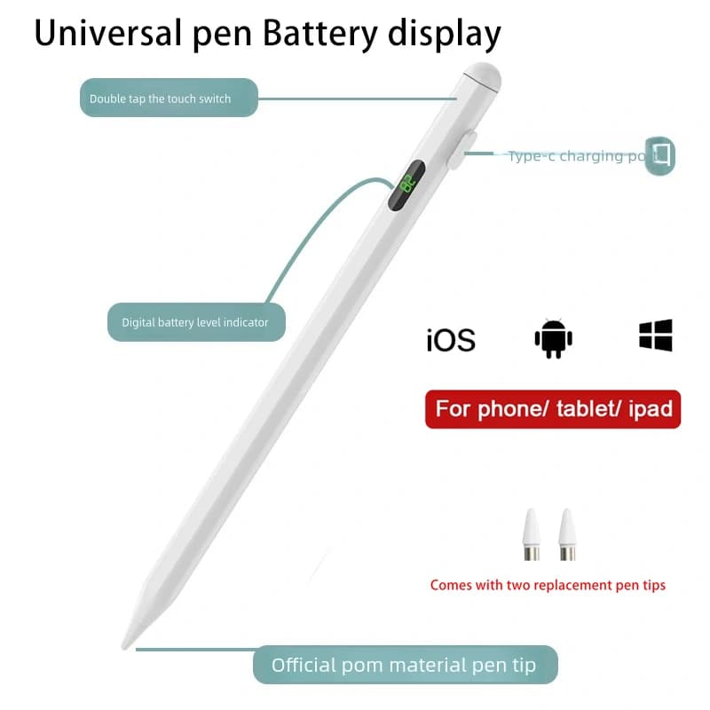 2026 Penna touch con display batteria stilo universale per tablet Android IOS iPad Huawei Xiaomi Honor - Nuovo modello