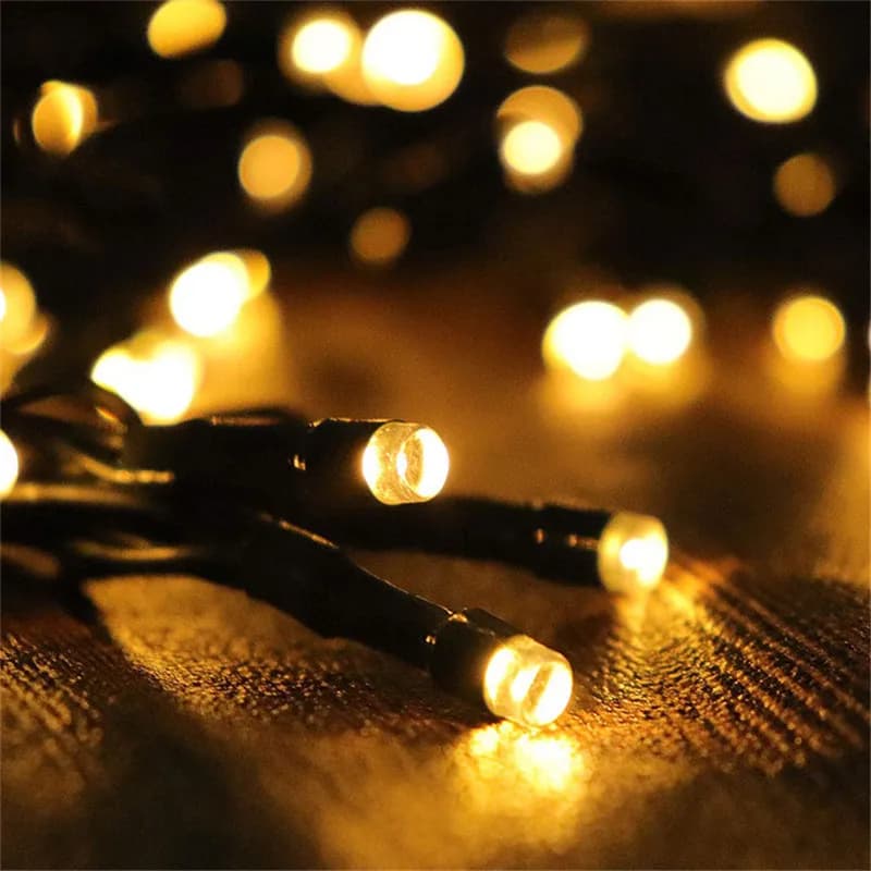 Luci a stringa a LED solari da esterno, luci fatate, ghirlande luminose, 8 modalità, per feste, giardino, compleanno, matrimonio, decorazione impermeabile