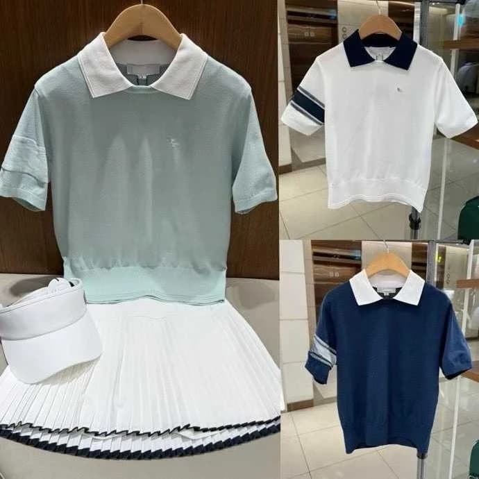 Polo da Golf Donna Stile Coreano Primavera Estate 2026, Maglia a Maniche Corte con Colletto Risvoltato, T-Shirt Sportiva Casual