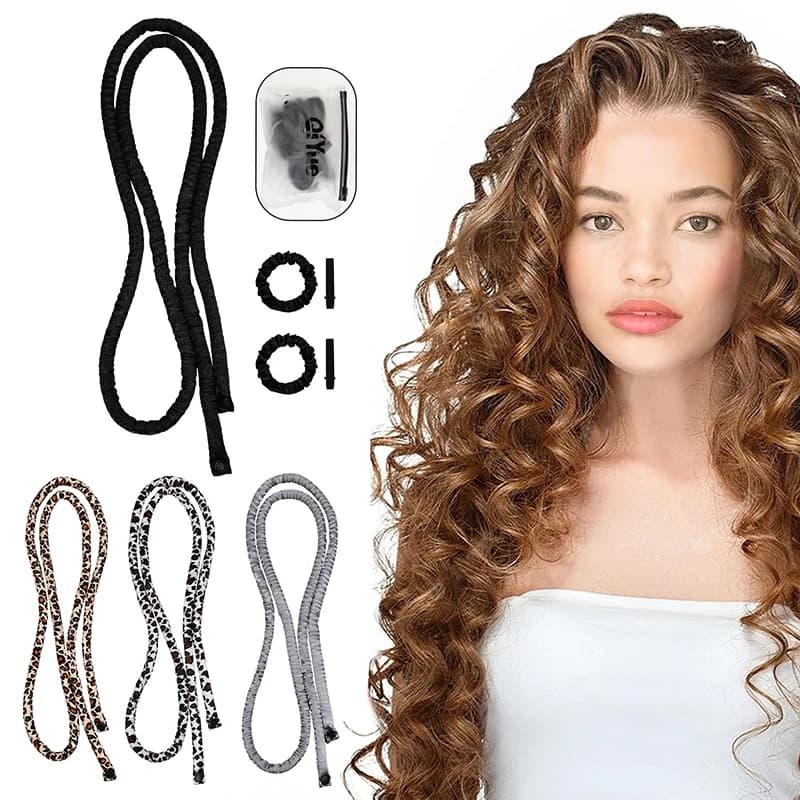 1Set Soft Bigodini No Heat Rollers Pivot Silk Heels Sleeping Band Ties Heat-Free Garlics Hairstyle Tools for women styling