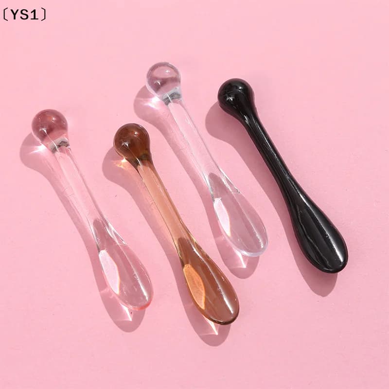 〔YS1〕1/3 pz. Spatola Cosmetica in Acrilico con Scatola, Cucchiaio per Miscelare Crema Viso e Maschera, Strumento di Bellezza, Applicatore